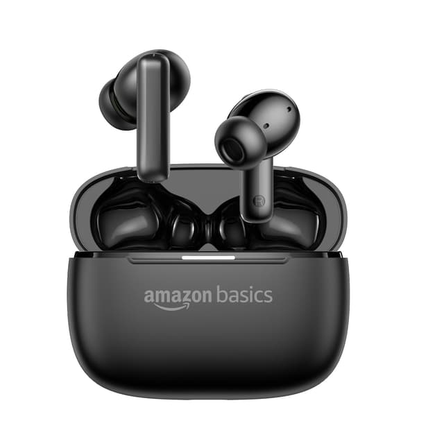 Amazon Basics Pro Series ANC Wireless in Ear Earbuds, Bluetooth 6.0 TWS Earphones with Mic, Active Noise Cancellation, 4 Mics ENC, 55H Playtime, Smart Touch Control, IPX4 Water Resistant (Black)